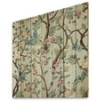 thumbnail image 2 of Designart 'Birds and Peonies With Chinoiserie X' Traditional Print on Natural Pine Wood, 2 of 5