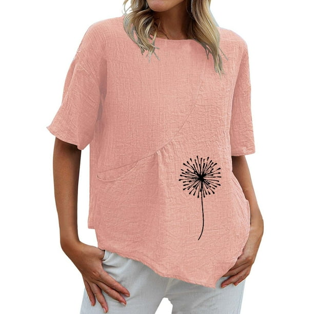 Moda Mujer Verano Casual Manga Corta Cuello Redondo Estampado Blusa Camiseta Wmkox8yi bvn1300