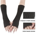 thumbnail image 3 of Guantes de invierno cálidos sobre el codo para mujer, guantes largos sin dedos con agujero para el pulgar, calentador de brazos de punto, 3 of 5