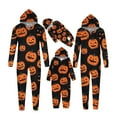 thumbnail image 5 of AGWOLF Matching Family Pajamas One-Piece Hooded Halloween Pumpkin Pajamas Set Comfy Long Sleeve Zipper Jammies Sleepwear Zipper Onesies Loungewear for Halloween Night Mom XL, 5 of 5