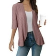 thumbnail image 2 of Posijego Women's Cardigans Short Sleeve Open Front Summer Eyelet Cardigan Lightweight Blouses Tops for Wmen, 2 of 6