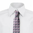 thumbnail image 2 of Geometric Necktie, Ornamental Grid Pattern, Dress Tie, 3.7", Purplegrey Pink Bluegrey, by Ambesonne, 2 of 3