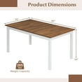 thumbnail image 3 of Gymax 60'' Rectangular Dinner Table w/Solid Rubber Wood Legs for Kitchen Dining Room Brown & White, 3 of 8