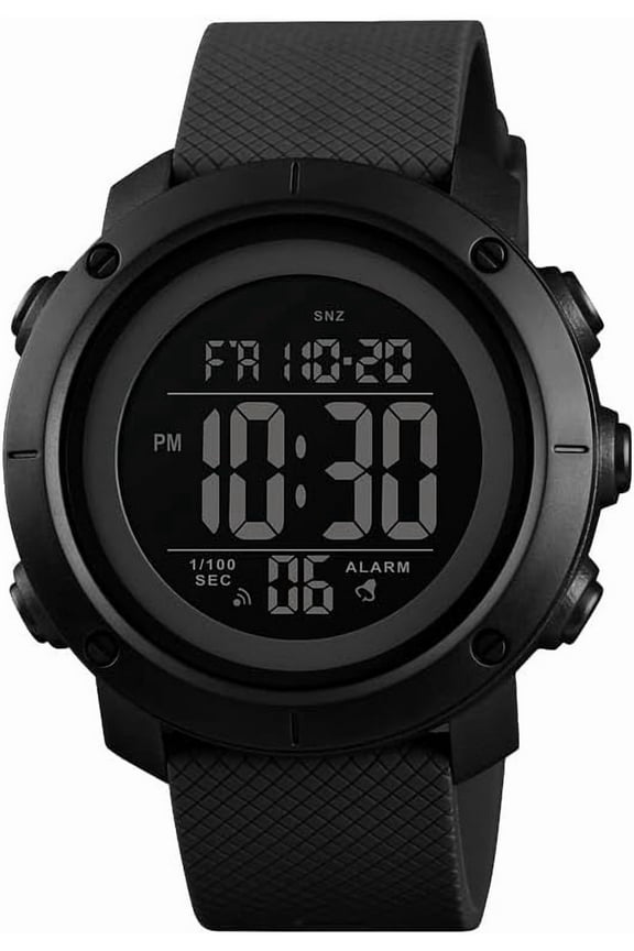 Big Digital Watch Sports Waterproof Military Back Light Watch for your love Ages 11-18 Black 1426S and for Woman Man