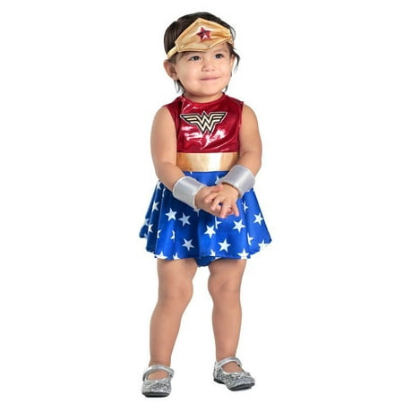 WONDER WOMAN BABY DRESS AND DIAPER COVER SET COSTUME-6-12Mo