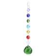 thumbnail image 1 of Bola de prisma colgante para ventana para luces de arcoíris y decoración navideña Lámpara de araña de cristal verde hecha a mano, 1 of 8