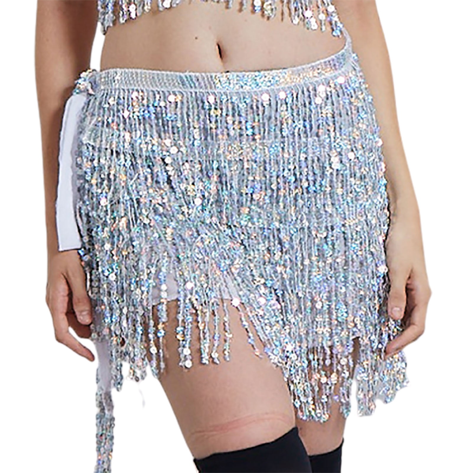 Yesbay Belly Dancing Skirt Shining Mini Skirt ,Bohemia Style Short