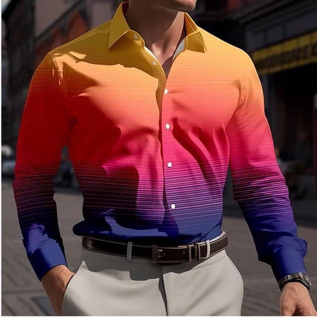 Camisa informal con estampado de cebra y estampado de leopardo para hombre, moda , con estampado 3D, estilo urbano, con solapa, manga larga, elástica, talla 6XL