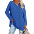 thumbnail image 1 of Camisa de gran tamaño para mujer, camiseta de manga larga para mujer, blusa informal para mujer, top de verano para mujer, multifuncional, 1 of 6