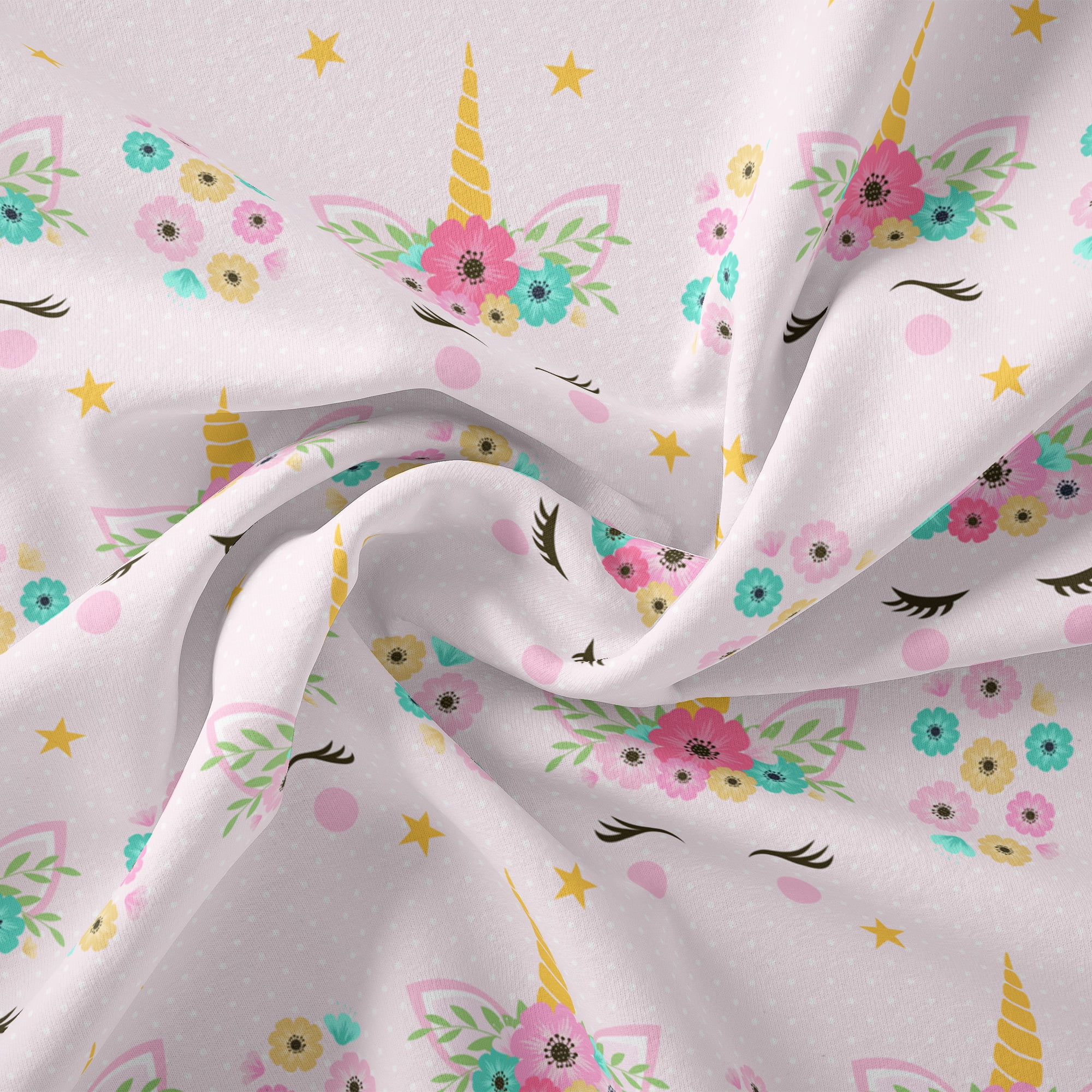 (3 pack) 1 Yard 100% Cotton Hide-and-Seek Unicorn, Pink, 44" Wide for Quilting & Sewing by David Textiles
