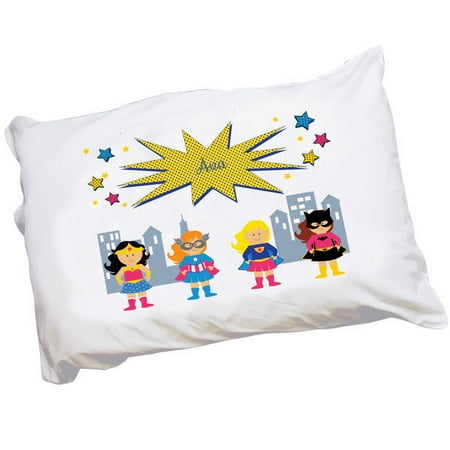 Personalized Girls Superhero Pillowcase