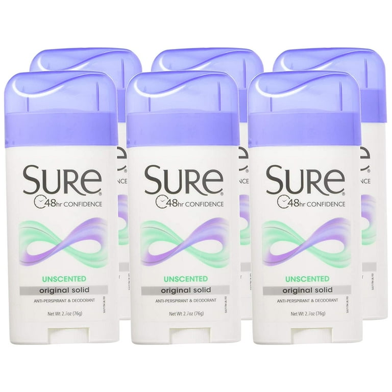 Sure Original Solid Unscented Anti-Perspirant Deodorant, Invisible