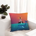 thumbnail image 6 of Yiaed Lighthouse and Whale Print Pillow Covers Super Soft Decorative Square Throw Pillow Covers Case Cushion Covers for Sofa Couch Bedroom Car Decor（No pillow core）-20"x20", 6 of 7