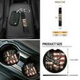 thumbnail image 6 of Yuyamidu Deer Car Front Seat Cover Set with Armrest Cover Pad Steering Wheel Cover American Flag Seat Belt Pads Garbage Can Air Vent Pouch Rearview Mirror Cover Coasters Keychain, 12 Pieces, 6 of 6