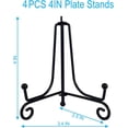 thumbnail image 3 of HENABLE 4PCS Premium Black Iron Plate Stands for Display 4 Inch, Decorative Solid Metal Plate Holders for Displaying, Mini Easel, Frame, Book, Card, Plaque, Bowl, Picture Stands for Display, 3 of 6