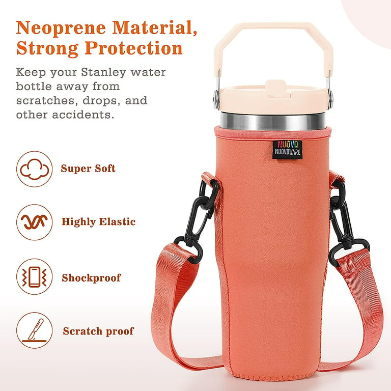 Water Bottle Holder with Strap Pouch and Handle fits for Stanley