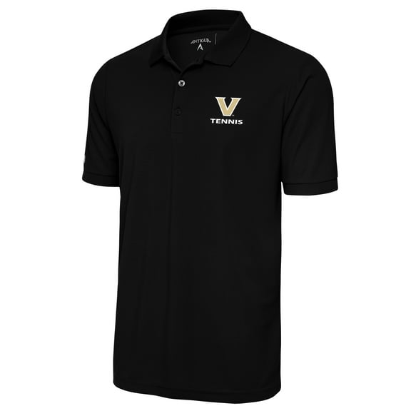 Men's Antigua  Black Vanderbilt Commodores Tennis Legacy Pique Polo