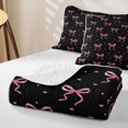 thumbnail image 4 of Manfei Pink Bow Knot Loves Bed Spread Queen,Minimalist Geometric Polkadot Queen Coverlet Set,3pcs,1 Quilt and 2 Pillowcases, 4 of 7
