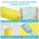 thumbnail image 5 of 2 Piezas Bolsa de Lavado de Zapatos, Bolsa para Lavar Tenis en Lavadora, Bolsas para Zapatos Reutilizable con 2 Arbol de Hormas para Zapatos Ajustable, para Zapatos de Gimnasio, Tenis (Amarillo), 5 of 7