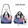 thumbnail image 3 of Lunch Bag Portable Crossbody Meal Bag Cooler Bag Insulated Lunch Bag Food Bag Handheld & Crossbody Design Picturesque Pink Mountain, 3 of 6