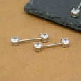 thumbnail image 3 of QQTDFG Sterling Silver Straight Barbell Zirconia Nose Eyebrow Lip Nipple Pierced A4289-16 mm-1 piece, 3 of 9