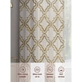 thumbnail image 5 of Abstract Geometric Sheer Curtains 2 Panels Set Modern Gold and Beige Retro Plaid Texture Sheer Window Curtains Light Filtering Rod Pocket Voile Drapes for Bedroom Living Room 52"X108", 5 of 8