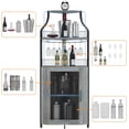 thumbnail image 5 of Corner Wine Bar Rack Cabinet with Removable Wine Rack & Glass Holder, Small Sideboard with Mesh Door, 5 of 8