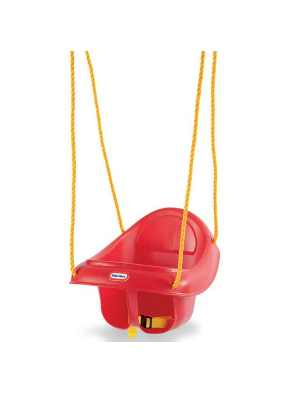 Little Tikes 637247 Highback Plastic Toddler Playset Swing with Seat Belt, Red