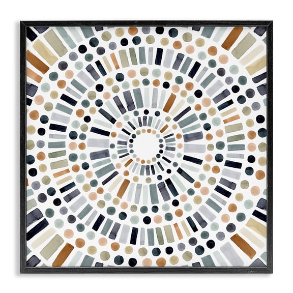 Stupell Industries Southwestern Bold Rustic Abstract Mosaic Black Framed Giclee Art, 12 x 12, by Victoria Barnes
