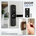 thumbnail image 5 of Deadbolt Strike Plate, Adjustable Door Strike Plate with Screws Stainless Steel for Electronic Locks Home and Rental Black, 5 of 6