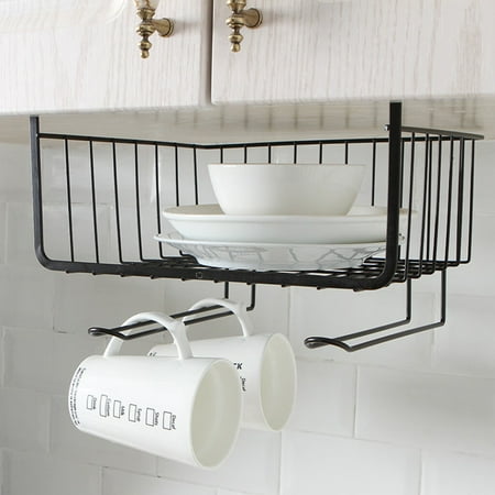 

Kitchen Storage Under Shelf Wire Rack Caet Basket Organizer Holder Stand