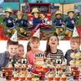 thumbnail image 5 of Fire Sam Party Supplies Decor Plates Fans Decorations Honeycomb Centerpieces Cake Toppers, 5 of 6