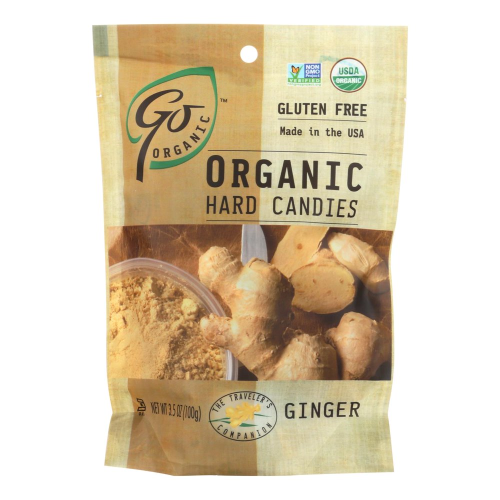(Case of 6 )Go Organic Hard Candy Ginger 3.5 oz