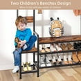 thumbnail image 5 of Walsunny Hall Tree Coat Rack with Bench Shoe Storage 71"H Closet Organizer Freestanding for Entryway Hallway Living Room Brown, 5 of 7