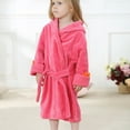 thumbnail image 2 of Zwiiyzr 1-6 Years Toddler Boy Girl Cartoon Dinosaur Soft Cotton Bath Towel Baby Beach Towel Bathrobe Hooded Bath Robe Hot Pink, 2 of 8