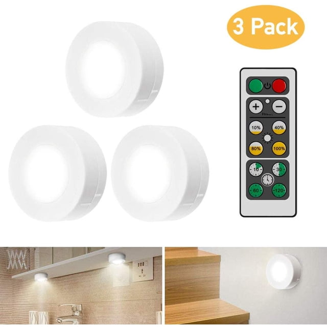 LED Cabinet Lighting with Remote Control, Cabinet Lighting 3 Piece Cabinet Lighting - White WD.WDQZL Hogar