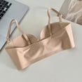 thumbnail image 6 of Wang6 Front Hook Closure Convertible Bras for Women Wireless Push up 3/4 Cup Tshirt Bras Seamless No Underwire Everyday Bralettes Beige S, 6 of 8