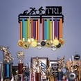 thumbnail image 2 of Triathlon Medal Holder Display Hanger Rack Frame Swim Bike Run Medals Hanger Sports Medal Hook Storage Organizer Hanging Bars for DIY Over 60 Medals Display, 2 of 6