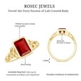 thumbnail image 5 of Rosec Jewels Solitaire Lab Created Ruby Celtic Ring with Diamond for Women - 6X8 mm, 10K Yellow Gold, US 12.50, 5 of 8