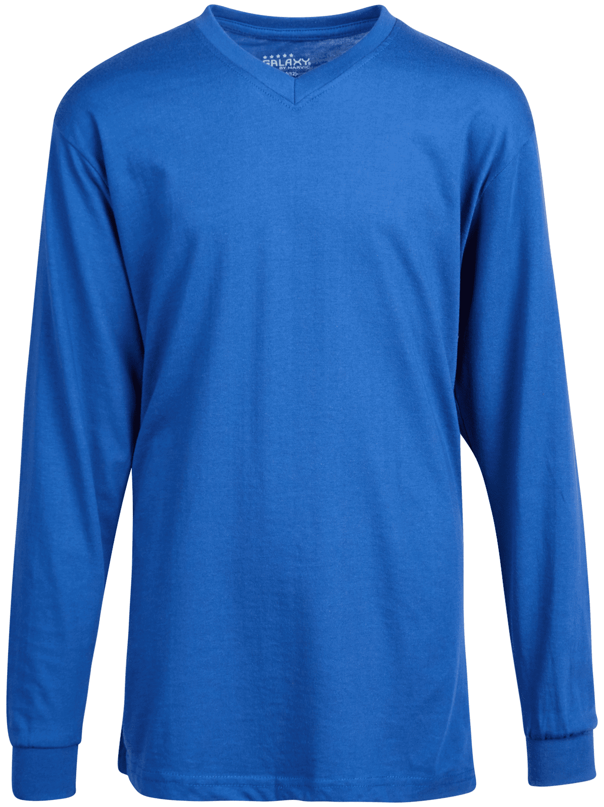 4 Pack Galaxy by Harvic Boys' Long Sleeve Tee Shirt Solid Basic Tagless V-Neck Knit Top 