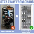 thumbnail image 4 of Scidweet Over The Door Shoe Organizer, 35 Large Breathable Mesh Pockets Hanging Storage Holder Shoe Rack Closet Organizer, Grey, 4 of 7
