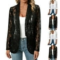 thumbnail image 6 of Sahpxhe Womens Lace Blazer Open Front Shawl Collar Long Sleeve Blazer Jackets Lightweight Loose Casual Trendy Layering Tops White XL, 6 of 6