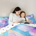 thumbnail image 5 of Homewish Gradient Flying Butterflies 2pcs Bedding Comforter Set for Teens Children Girls,Abstract Ombre Twin Comforter Sets,Dreamy Princess Breathable Bedding Set,Ultra Soft Home Decor,Reversible, 5 of 8