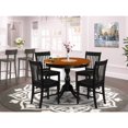 thumbnail image 2 of AMPF5-BCH-W - Dining Table and 4 Dining Chairs with Ladder Back - Black Finish, 2 of 2