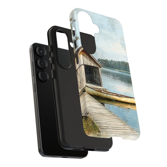 For Samsung Galaxy S21 FE, Dual-Layer, Old Boathouse 3 Print, USA