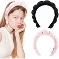 thumbnail image 2 of Diadema para mujer, paquete de 2, maquillaje, lavado de cara, toalla suave, máscara facial, lindo paquete para cabello y ducha, banda de lazo, diademas de microfibra, tela de rizo elástica, envoltura, 2 of 5