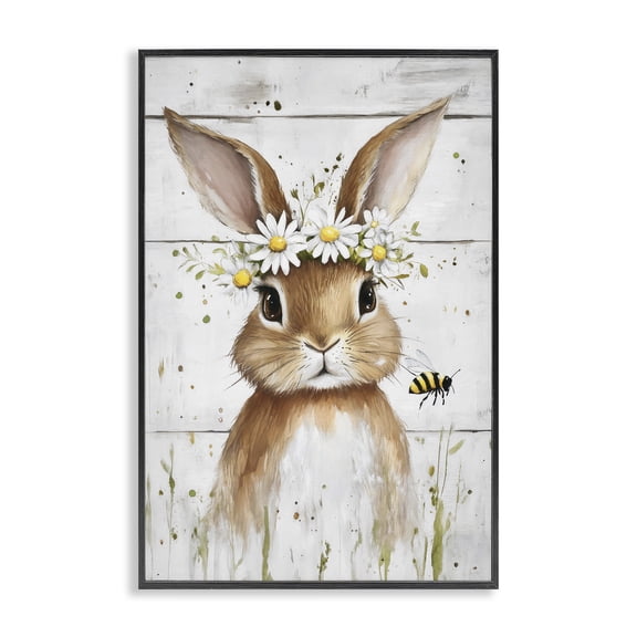 Stupell Industries The Bunny & The Bee Black Framed Giclee Art, design by Tina LeCour