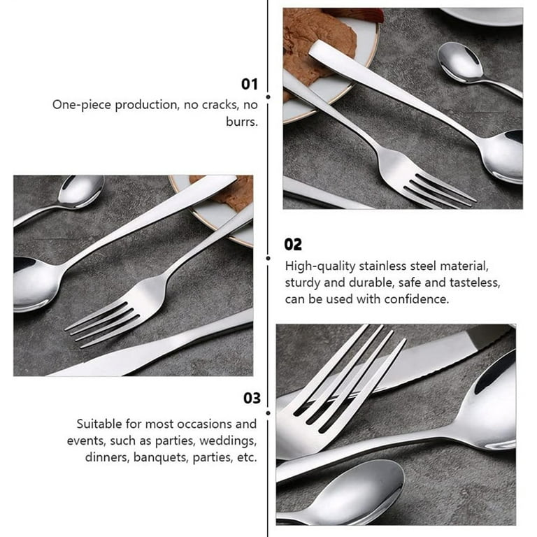 Travel Cutlery Set with Case Portable Silverware Utensils Set,4-pieces  Stainless Steel Reusable Flatware Set Cutlery Set for Camping Picnic Hiking