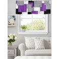 thumbnail image 2 of Abstract Splicing Purple White Grey Square Blocks Valances for Windows,Kitchen Valance Rod Pocket Short Curtain,Art Plaid Valance Curtain Window Valances for Bedroom Living Room 42x12in, 2 of 9
