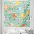 thumbnail image 1 of Colorful Tapestry, Colorful Retro Travel Balloons Texture Cloud Blue Sky Adventure Modern Art, Fabric Wall Hanging Decor for Bedroom Living Room Dorm, 5 Sizes, Blue Orange Purple, by Ambesonne, 1 of 1